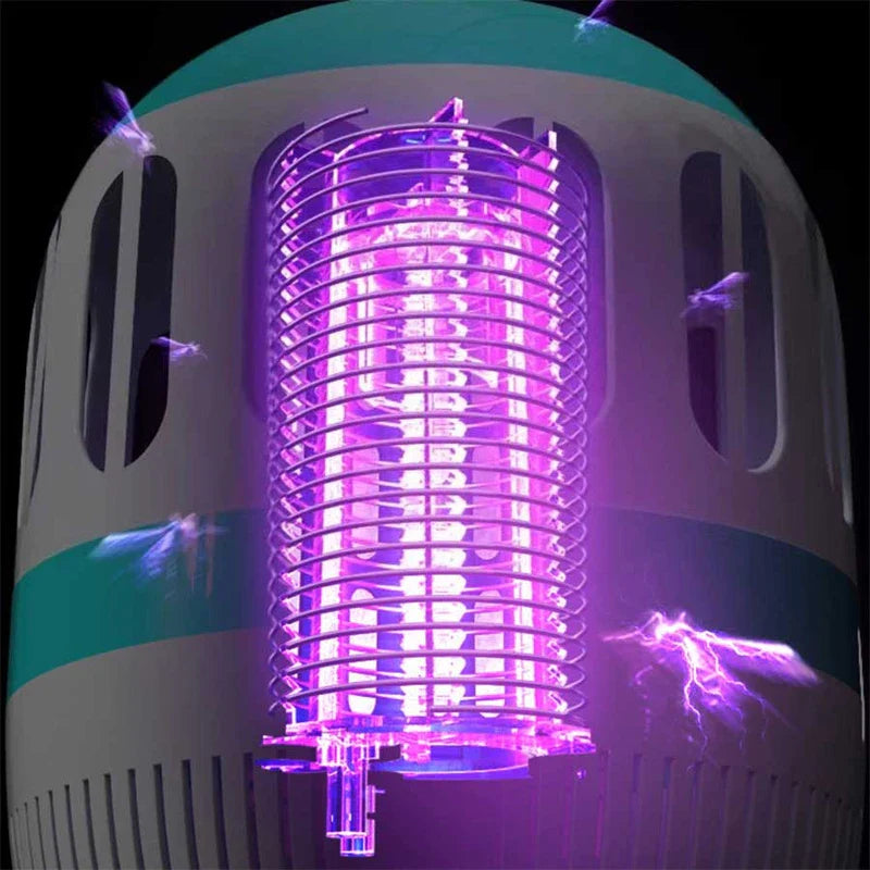 Fly Swatter Zapping Racket - Cutaway view showing the internal electrified purple-lit grid zapping insects on contact