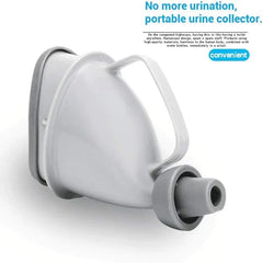 Portable Travel Urinal - Gray travel urinal with top text reading 'No more urination, portable urine collector' and 'convenient' badge