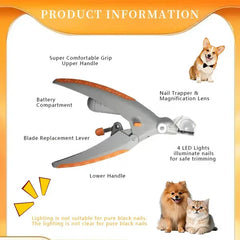 LED Light Pet Nail Clippers - 5X Magnification