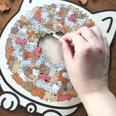 Colored Cat Shaped Wooden Jigsaw Puzzle - 135 Piece
