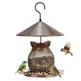 Squirrel-Proof Cat-Shaped Metal Bird Feeder