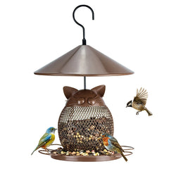 Squirrel-Proof Cat-Shaped Metal Bird Feeder
