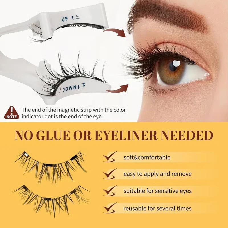 Woman wearing magnetic false eyelashes for a natural look