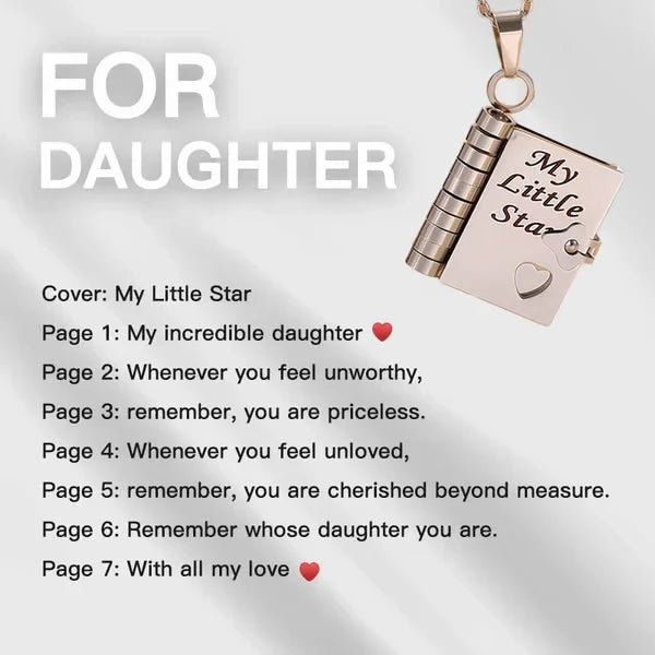 My Little Star Book Necklace for Daughter / Son