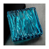 High Transparency Colored Glass Blocks Ice Crystal Textural Sided Glasses Bricks for Bathroom Bedroom Wall Partitions(Blue)