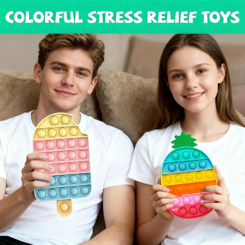 Rainbow Fidget Toy Set - Stress Relief Squeeze Toys for ADHD & Autism