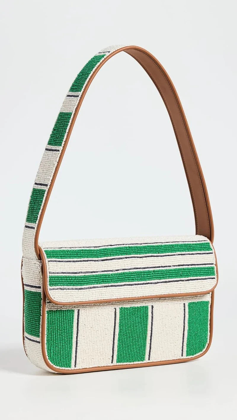 STAUD Tommy Beaded Shoulder Bag