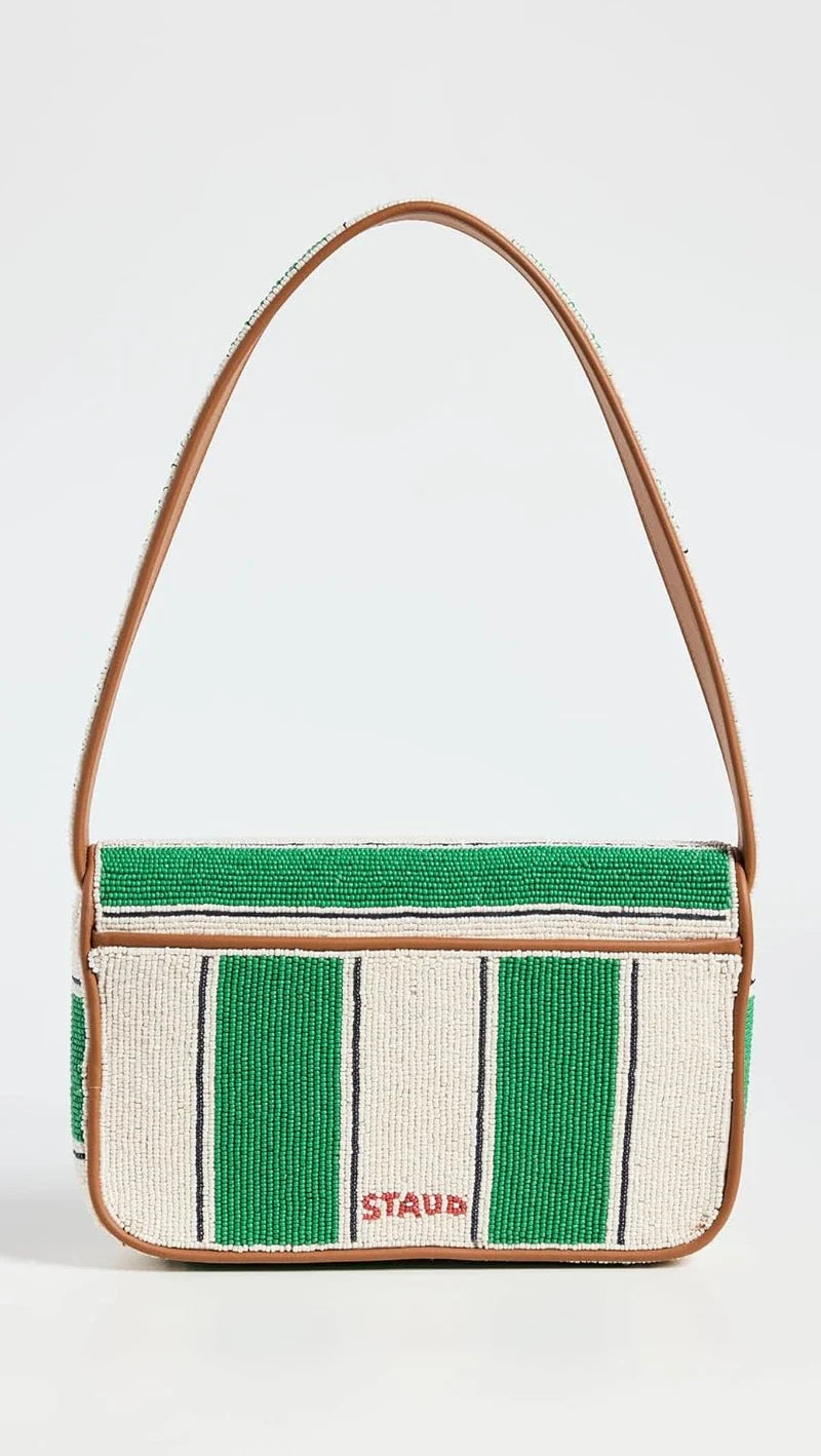STAUD Tommy Beaded Shoulder Bag