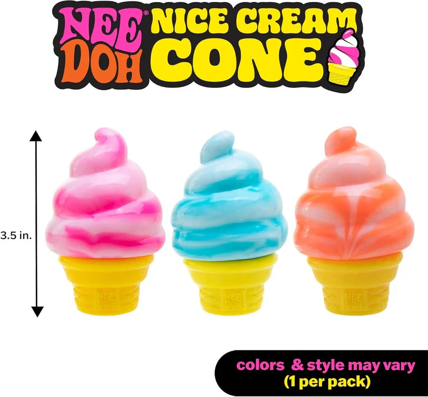 juguete sensorial - Tres juguetes sensoriales NeeDoh Nice Cream en diseños de remolino rosa, azul y naranja, marcador de altura de 3,5 pulgadas, nota de variación de color