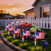 8 Pack Solar Star Lights/250th Anniversary Flag Light Set/ Patriotic LED Decoration Outside