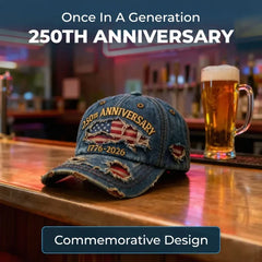 Gorra de béisbol conmemorativa del 250 aniversario de EE. UU., snapback unisex de algodón lavado estilo vintage