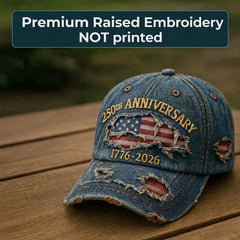 Gorra de béisbol conmemorativa del 250 aniversario de EE. UU., snapback unisex de algodón lavado estilo vintage