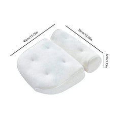 White bath pillow with dimension labels showing 40cm, 35cm, and 8cm measurements on white background