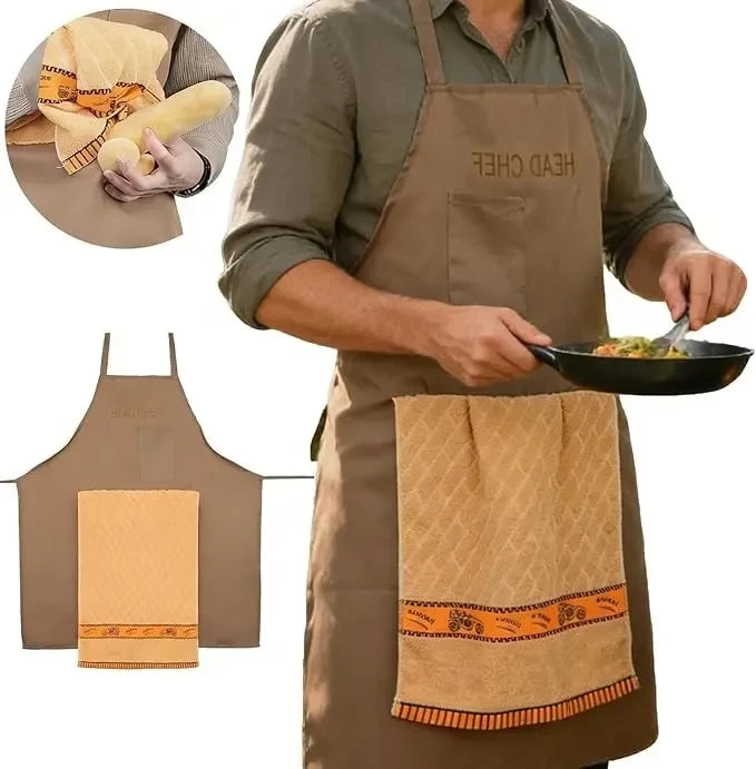 Prank cooking apron for men with hidden pocket surprise