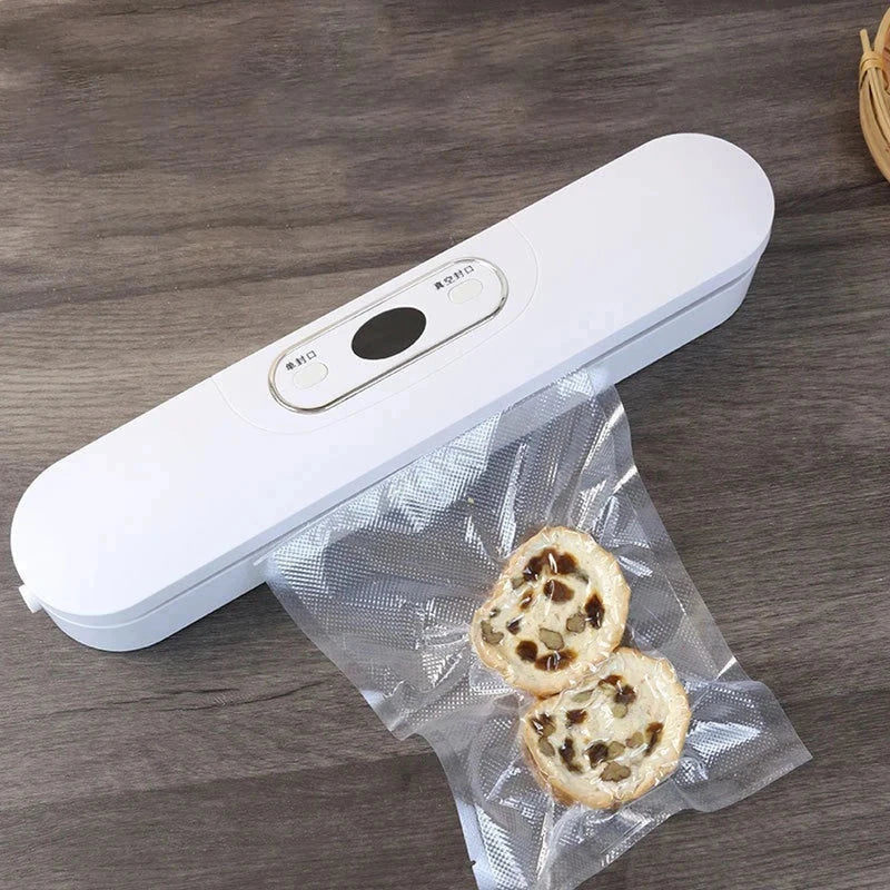Sjt-618 Mini Bag Heat Sealer with a sealed chip bag