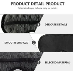 Three product detail sections of manta sleep mask, highlighting delicate details, smooth surface, and selected material