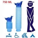 750ml expandable portable urinal compressed and extended state, uses for hospital, wheelchair, hiking, camping