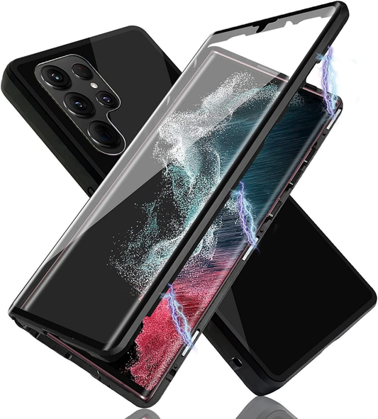 Anti-peeping Magnetic Tempered Glass Double-sided Phone Case For Samsung