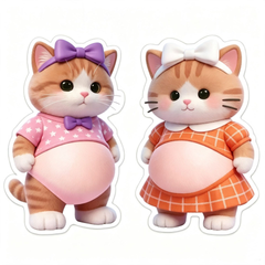 2-Pack Cute Big Belly Pet Door Anti-Collision Decals