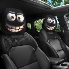Funny Cartoon Car Headrest Covers – Universal Fit (2 Pack)