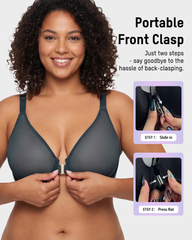 Front Closure Support Bra for Women – Breathable Mesh, Easy-On Design & Comfortable Everyday Support