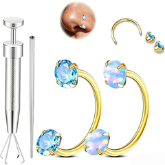 Horseshoe Gem Nose Ring Set – Internally Threaded & Comfortable
