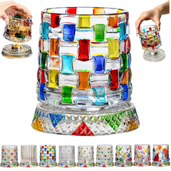 Spinning Crystal Whiskey Glass with Rotating Base