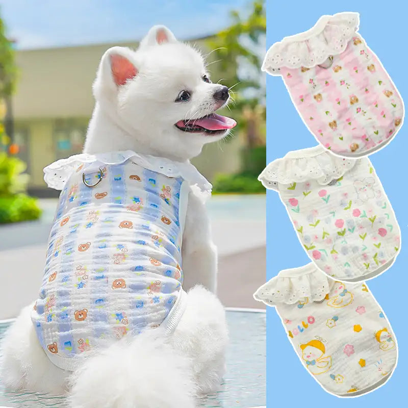 Pet pure cotton yarn breathable dog cat clothes to prevent hair loss - New HomeGoods