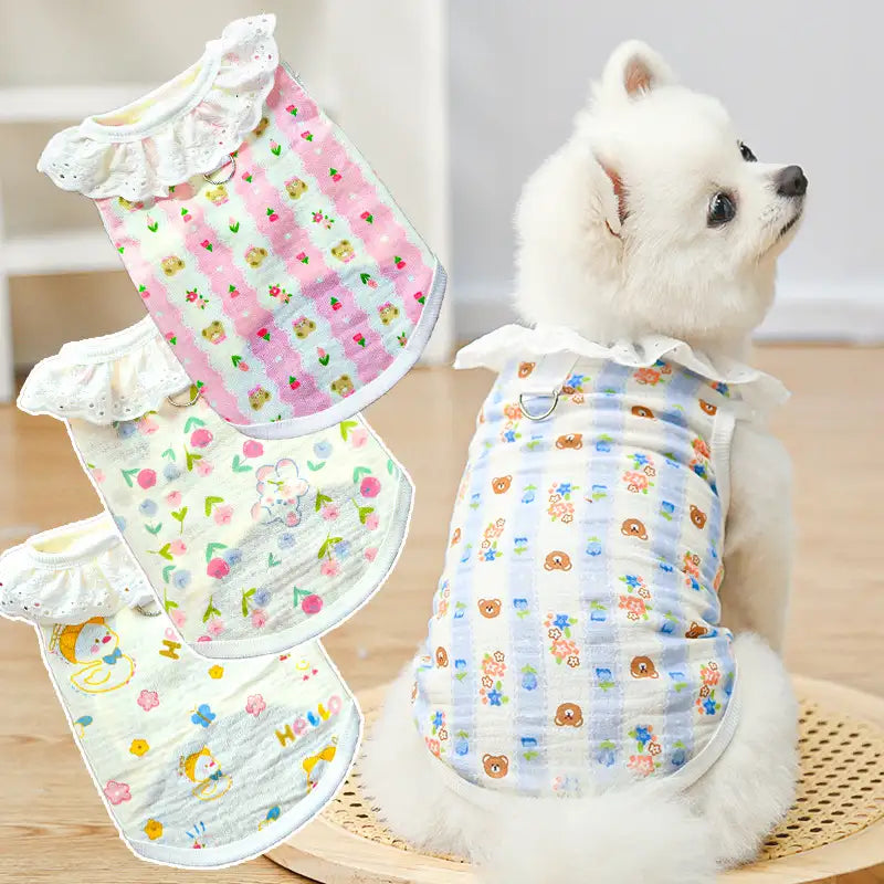 Pet pure cotton yarn breathable dog cat clothes to prevent hair loss - New HomeGoods