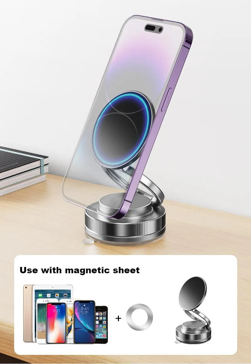 360¡ã Adjustable Vacuum Magnetic Phone Holder for Car - New HomeGoods
