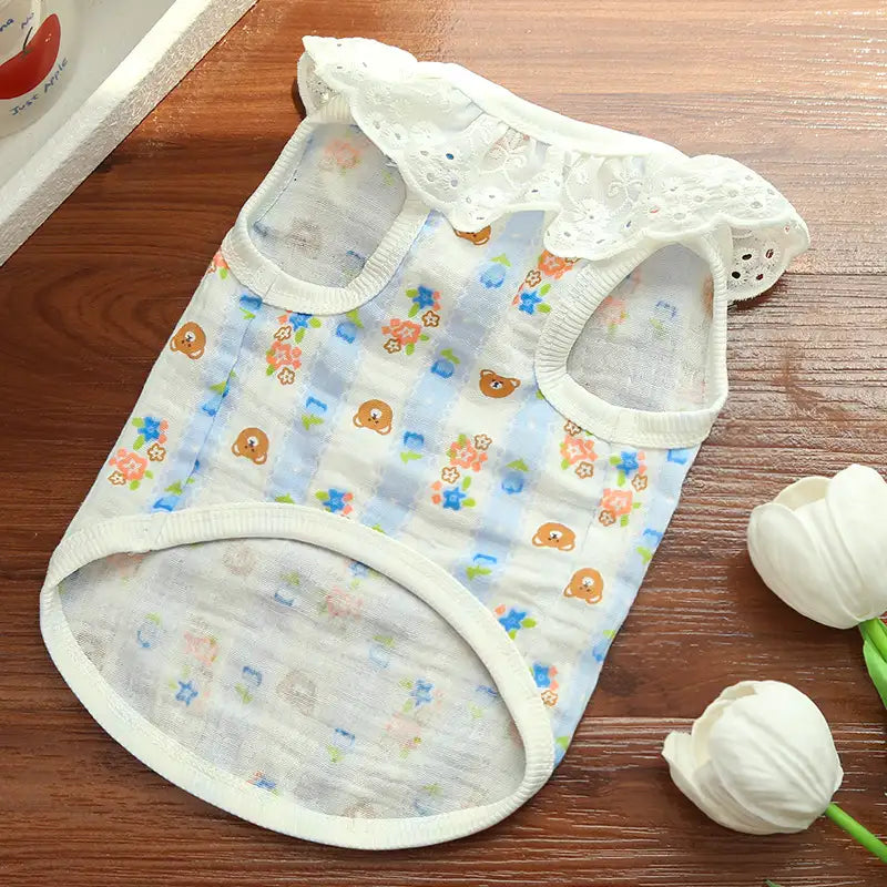 Pet pure cotton yarn breathable dog cat clothes to prevent hair loss - New HomeGoods