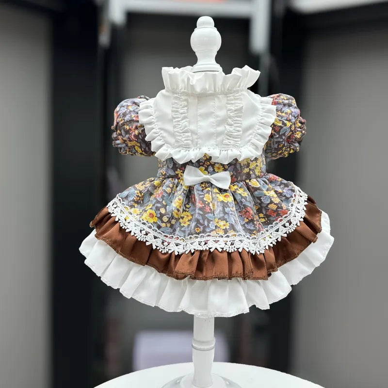 Cat and dog clothes lolita floral dress - New HomeGoods