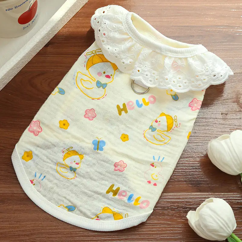 Pet pure cotton yarn breathable dog cat clothes to prevent hair loss - New HomeGoods
