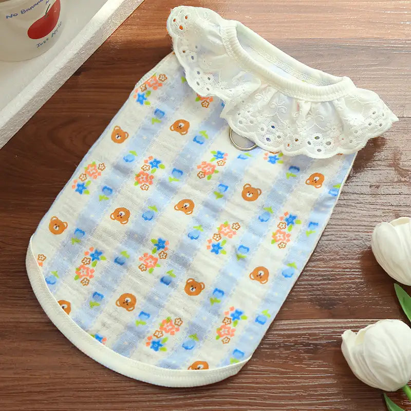 Pet pure cotton yarn breathable dog cat clothes to prevent hair loss - New HomeGoods