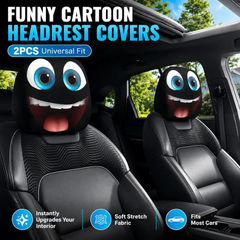 Funny Cartoon Car Headrest Covers – Universal Fit (2 Pack)