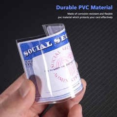 Clear PVC Card Protector Sleeves — Fits Social Security, Medicare, ID & Credit Cards