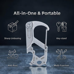 Multifunctional Mini EDC Carabiner Keychain