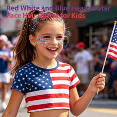 Red White and Blue Face Hair Body Glitter Stick
