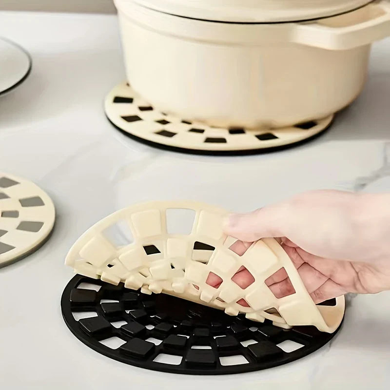 2-in-1 Silicone Trivet Mat Pot Holder Set