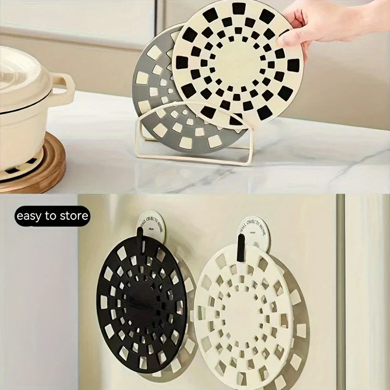 2-in-1 Silicone Trivet Mat Pot Holder Set