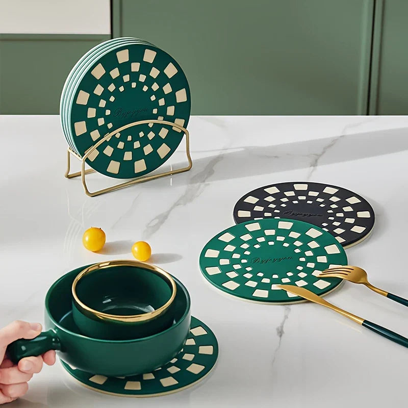 2-in-1 Silicone Trivet Mat Pot Holder Set