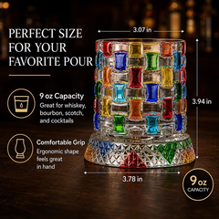 Spinning Crystal Whiskey Glass with Rotating Base
