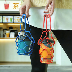 Multifunctional Silicone Carrier Bag with Handle for Milk Tea Cups, Wine Bottles, or Coffee Cups