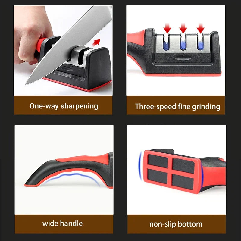3-Stage Manual Knife Sharpener Tool