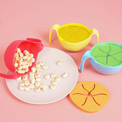 3-In-1 Spill Proof Baby Snack Bowl With Straw Lid