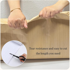 Peel & Stick Wood Grain Wallpaper - Waterproof, Oil-Resistant Vinyl Film for Kitchen, Bathroom, Furniture Makeover - Easy Apply & Remove