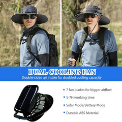 Solar 2 Fans Wide Brim Sun Hat