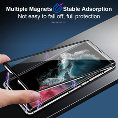 Anti-peeping Magnetic Tempered Glass Double-sided Phone Case For Samsung