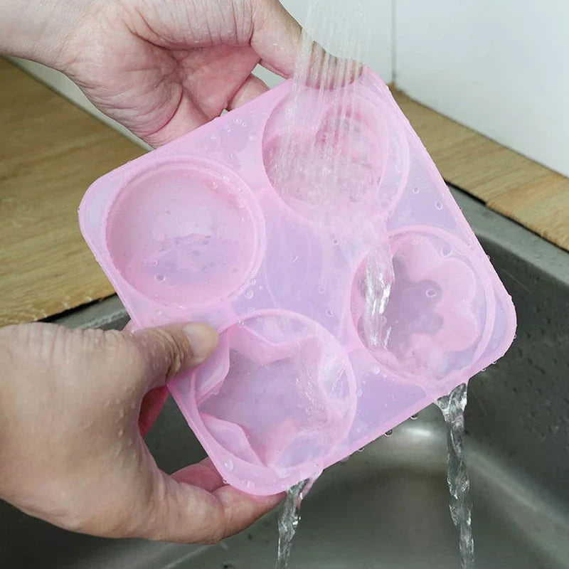 4-Cavity Square Silicone Ice Cube Tray Mold