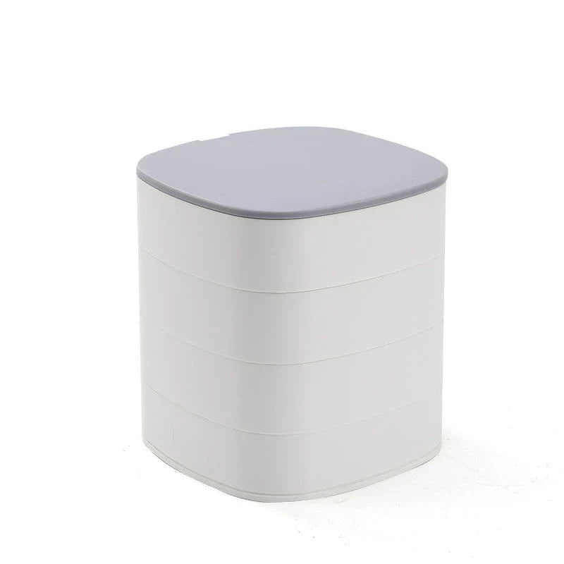 4-Layer Rotating Jewelry Organizer Box Tower